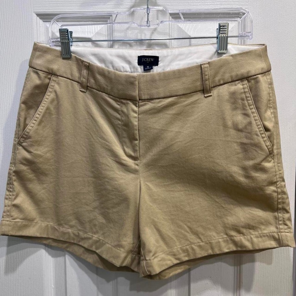 J Crew tan chino shorts size 8